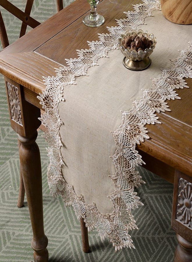 ARTABLE Grey Table Runner Coffee Farmhouse Rustic Macrame Dresser Scarf Lace Small Table Runners for Kitchen Home Outdoor Picnic Wedding Decor (Stone Grey, 16 x 70 Inch) - Image 4